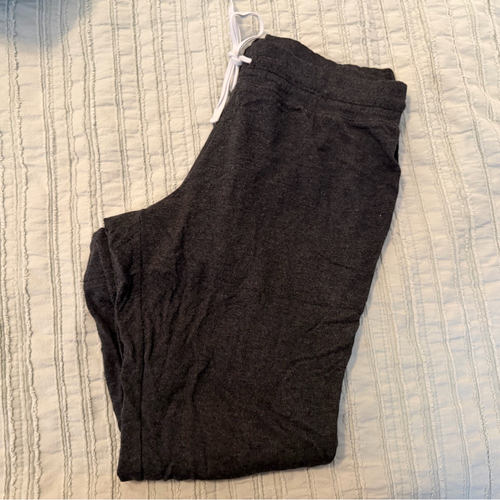 Gap Body Dark Gray Crop Jogger | Lightweight Jersey | Drawstring | Size M
